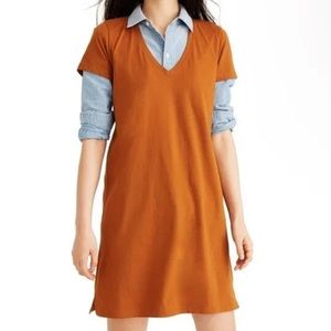 Madewell Golden Orange Northside Vintage V-Neck Tee Dress!
